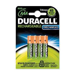 Blister 4 piles HR03 - AAA - DURACELL - NiMh - 1.2V - 900mAh