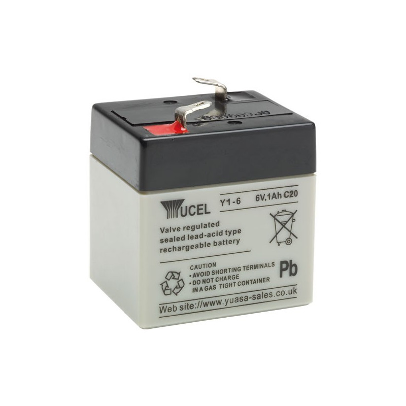 Batterie Y1-6 YUASA / YUCEL / YUVOLT - AGM - 6V - 1.0Ah