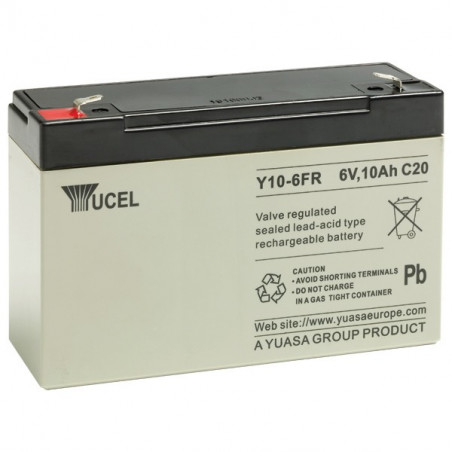 Batterie YUASA / YUCEL 6V - 10.0Ah - Y10-6FR - AGM