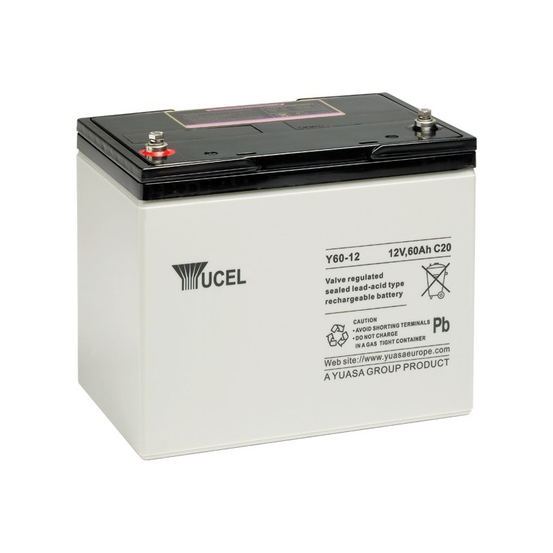 Batterie plomb - YUASA / YUCEL / YUVOLT -  12V - 60.0Ah - Y60-12 - AGM