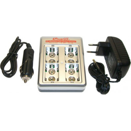 Chargeur batterie iPOWERUS - 4 accus - Li Po / NiMh - 9V