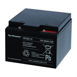 Batterie YPC26-12 YUASA - Compatible MK M12260 - Plomb Cyclage - 12V - 26Ah