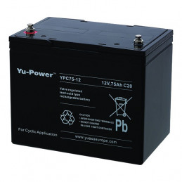 Batterie YPC75-12 YUASA - Compatible MK M24 SLD G FT - Plomb Cyclage - 12V - 75Ah