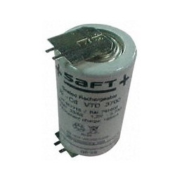 Batterie SAFT 791602 VT D 3700 - NiCd - 1.2V - 3.7Ah + Double picots borne + & -