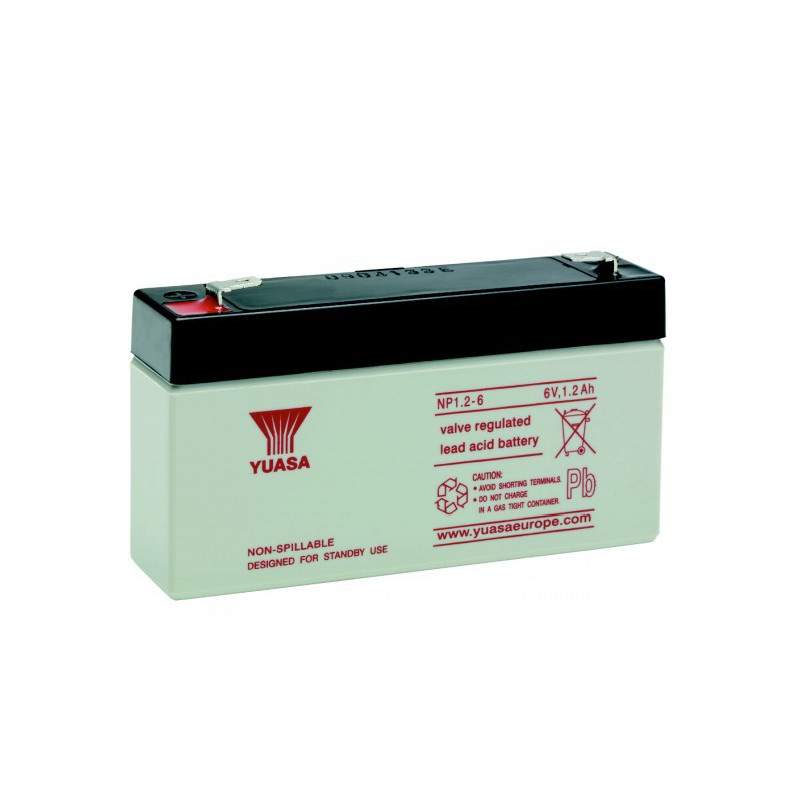 YUASA Battries plomb - AGM - NP1.2-6 - 6V, 1.2Ah
