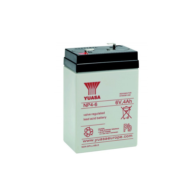 YUASA Batterie plomb - AGM - NP4-6 - 6V, 4Ah