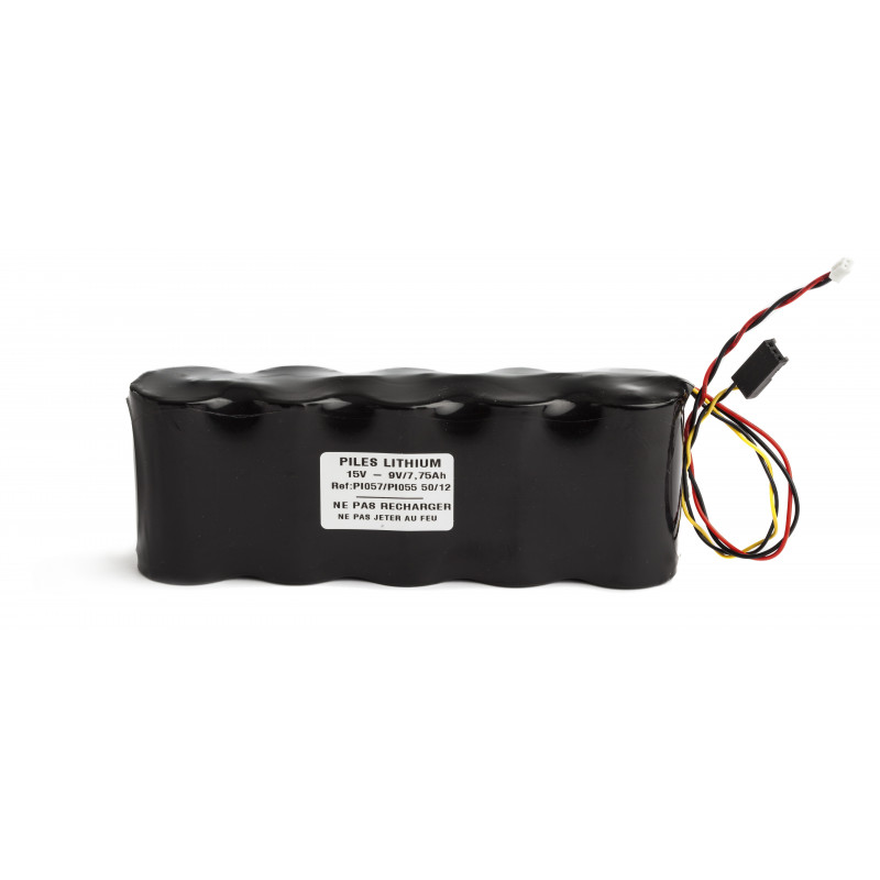 CHRONO Pile Batterie Alarme Compatible NOXALARM - D - Lithium - 9.0V/15.0V - 7.75Ah + Connecteurs