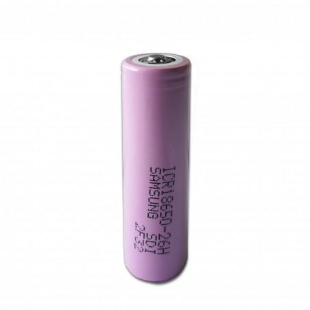 SAMSUNG ICR-18650-26H Li-Ion 3.7V 2.6Ah avec plot pile
