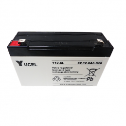 YUASA / YUCEL Batterie plomb - AGM - Y12-6L - 6V, 12Ah