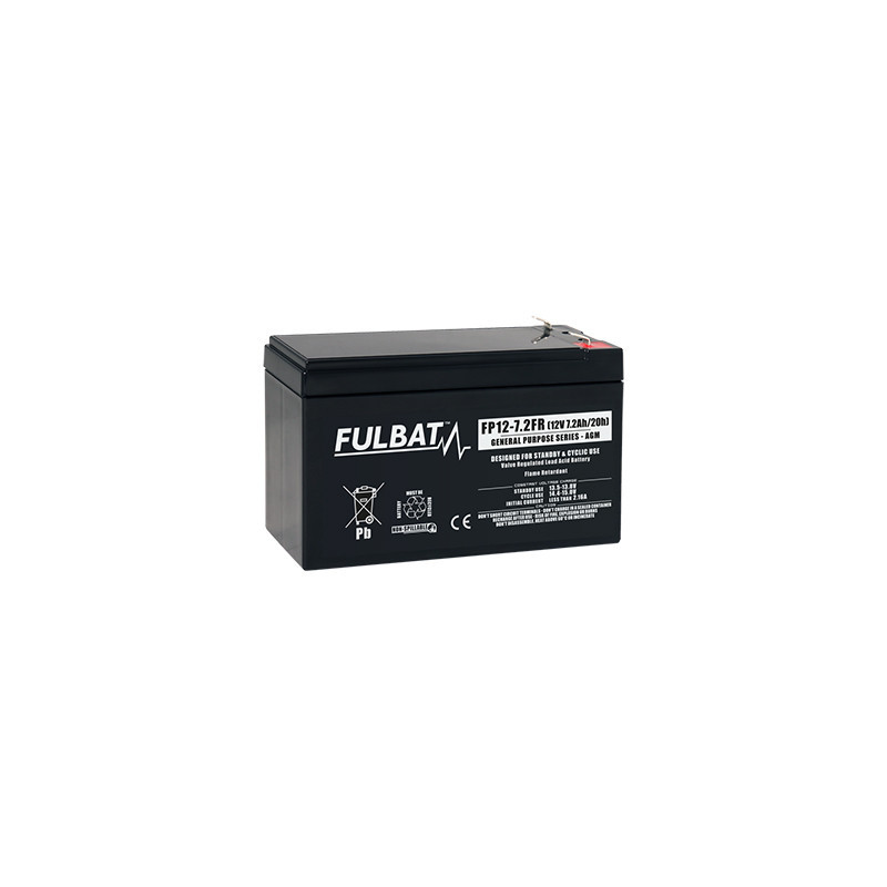 Batterie Plomb Standard FP12-7.2 FR - 12V - 6.7Ah - UL94.FR – FULBAT