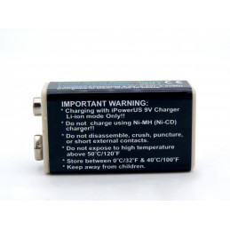 Batterie 6LR61 I POWER US rechargeable - Li-Ion Polymer - 9V - 800mAh