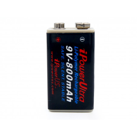 Batterie 6LR61 I POWER US rechargeable - Li-Ion Polymer - 9V - 800mAh