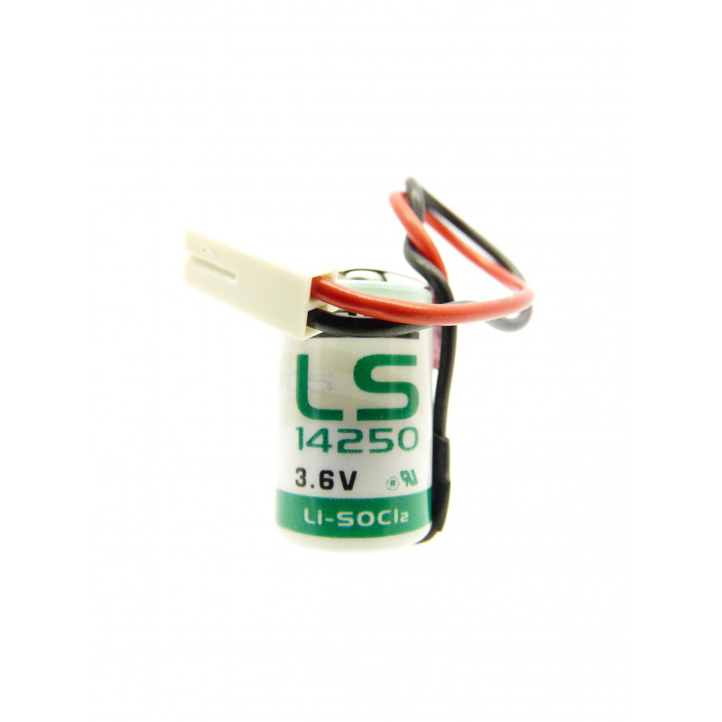Pile SAFT LS14250 - 1/2AA - Lithium - 3.6V - 1.2Ah + connecteur Pile SAFT LS14250 - 1/2AA - Lithium - 3.6V - 1.2Ah + connecteur