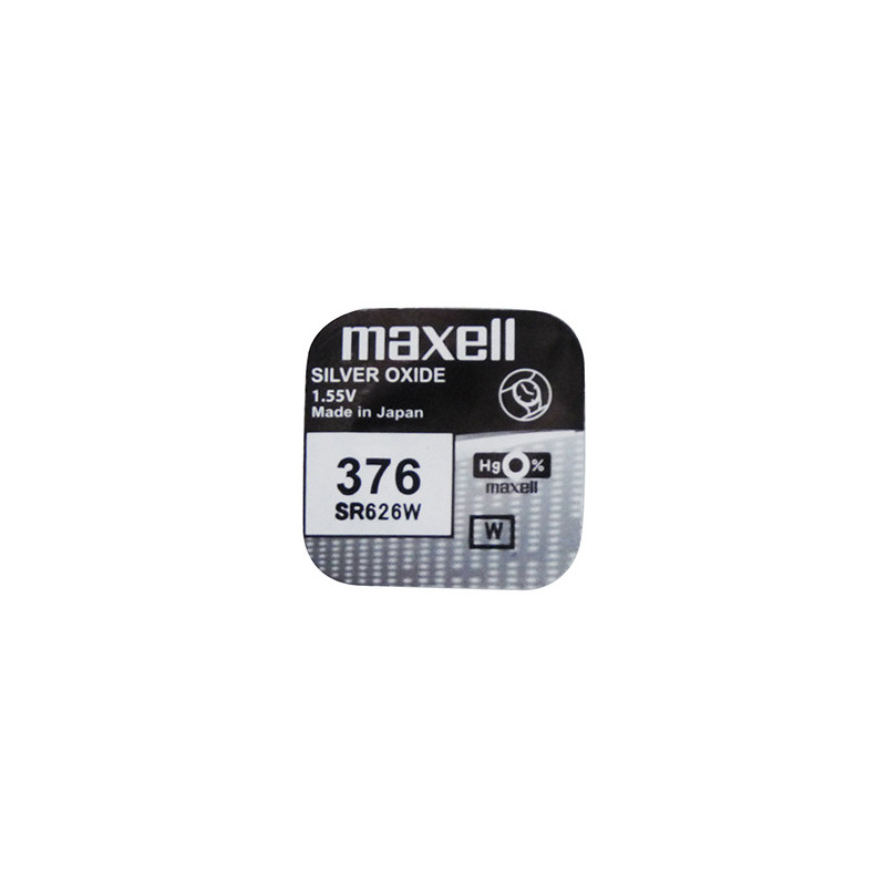 Pile Bouton MAXELL 376 - SR626W - Oxyde d'Argent - 1.55V