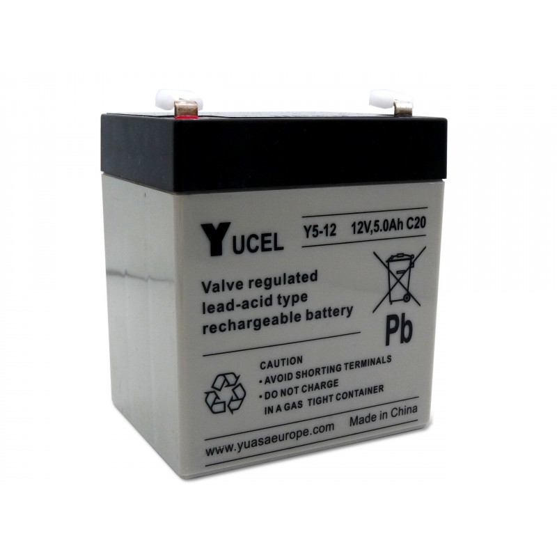 Batterie plomb - YUASA / YUCEL / YUVOLT - 12V - 5.0Ah - Y5-12 - AGM - Avec connecteur Batterie plomb - YUASA / YUCEL / YUVOLT - 12V - 5.0Ah - Y5-12 - AGM - Avec connecteur