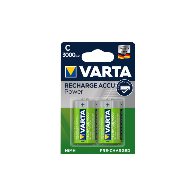 VARTA - Piles LR14C - rechargeables - 3000 mAh - Blister x2 VARTA - Piles LR14C - rechargeables - 3000 mAh - Blister x2