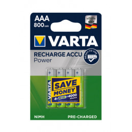 Blister 4 piles VARTA HR03 - AAA - NiMh - 1.2V - 800mAh