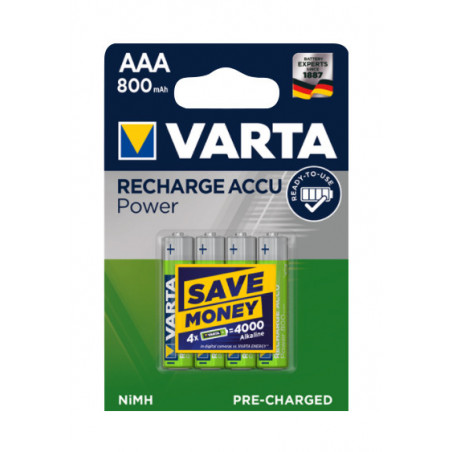 Blister 4 piles VARTA HR03 - AAA - NiMh - 1.2V - 800mAh