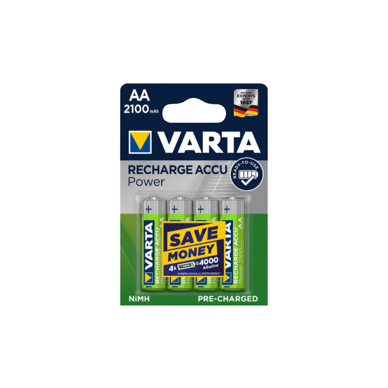 Blister 4 Piles VARTA HR6 - AA - NiMh - 1.2V - 2100mAh
