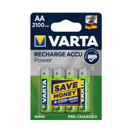 Blister 4 Piles VARTA HR6 - AA - NiMh - 1.2V - 2100mAh