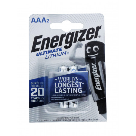 Blister 2 Piles L92 ENERGIZER Format LR03 AAA Ultimate Lithium 1.5V