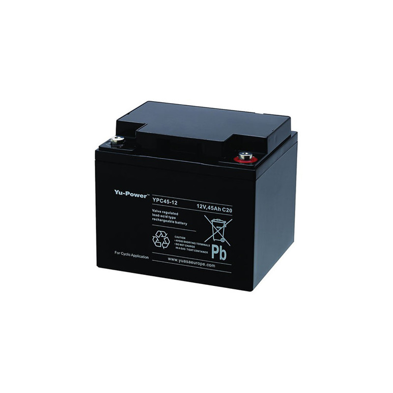Batterie YPC45-12 YUASA - Compatible MK M40-12 SLD G - Plomb Cyclage -12V - 45Ah