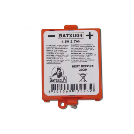 Pile Batterie Alarme BATXU04 - 4.5V - 2.7Ah - Compatible RXU04X DAITEM/LOGISTY