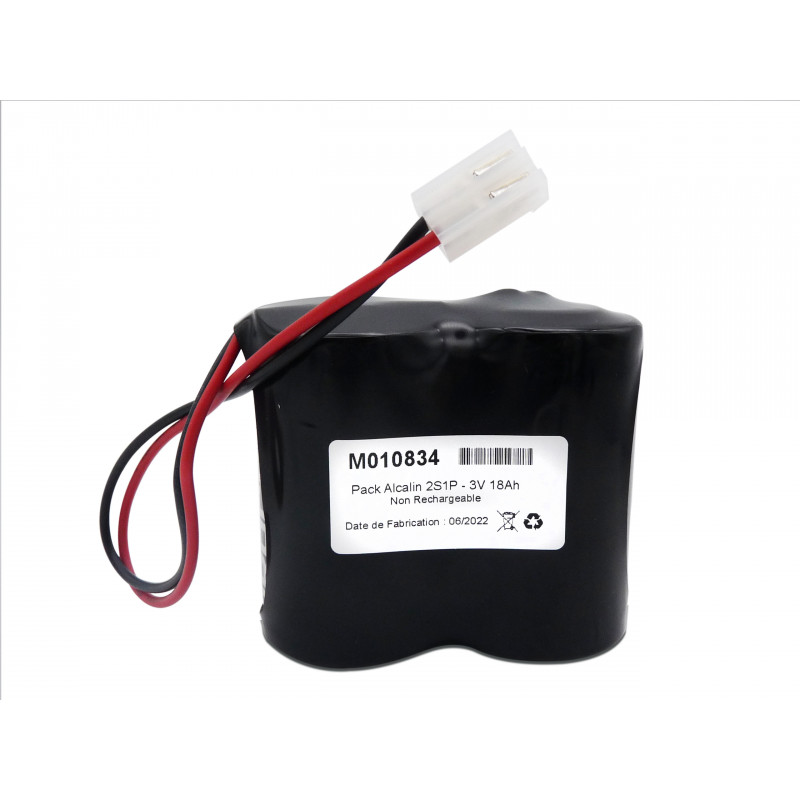 Pack piles DURACELL LR20 Alcalin - 2S1P - 3V 18Ah / T1 + CONNECTEUR Pack piles DURACELL LR20 Alcalin - 2S1P - 3V 18Ah / T1 + CONNECTEUR