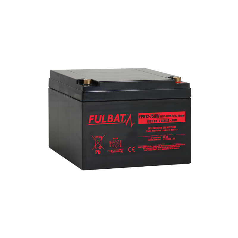 Batterie FULBAT FPH12-750W - Plomb Standard - 12V - 26Ah - VRLA - Spécial Onduleur Batterie FULBAT FPH12-750W - Plomb Standard - 12V - 26Ah - VRLA - Spécial Onduleur