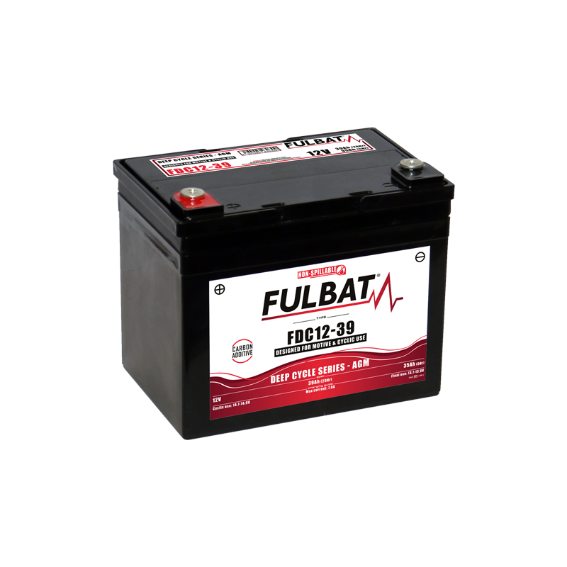 Batterie FULBAT FDC12-39 - Deep Cycle AGM Carbon - 12V - 39Ah