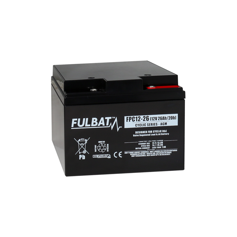 Batterie Plomb Cyclage FPC12-26 - 12V - 26Ah - UL94.FR – FULBAT Batterie Plomb Cyclage FPC12-26 - 12V - 26Ah - UL94.FR – FULBAT