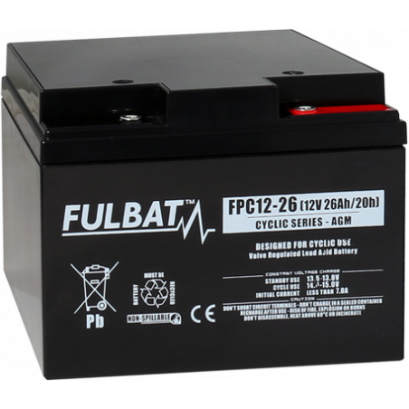 Batterie Plomb Cyclage FPC12-26 - 12V - 26Ah - UL94.FR – FULBAT