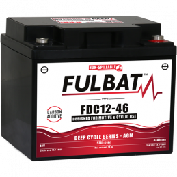 Batterie FULBAT FDC12-43 - Deep Cycle AGM Carbone - 12V - 43Ah