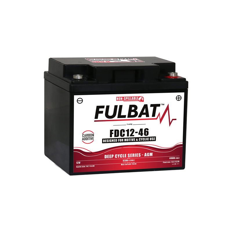 Batterie FULBAT FDC12-43 - Deep Cycle AGM Carbone - 12V - 43Ah Batterie FULBAT FDC12-43 - Deep Cycle AGM Carbone - 12V - 43Ah