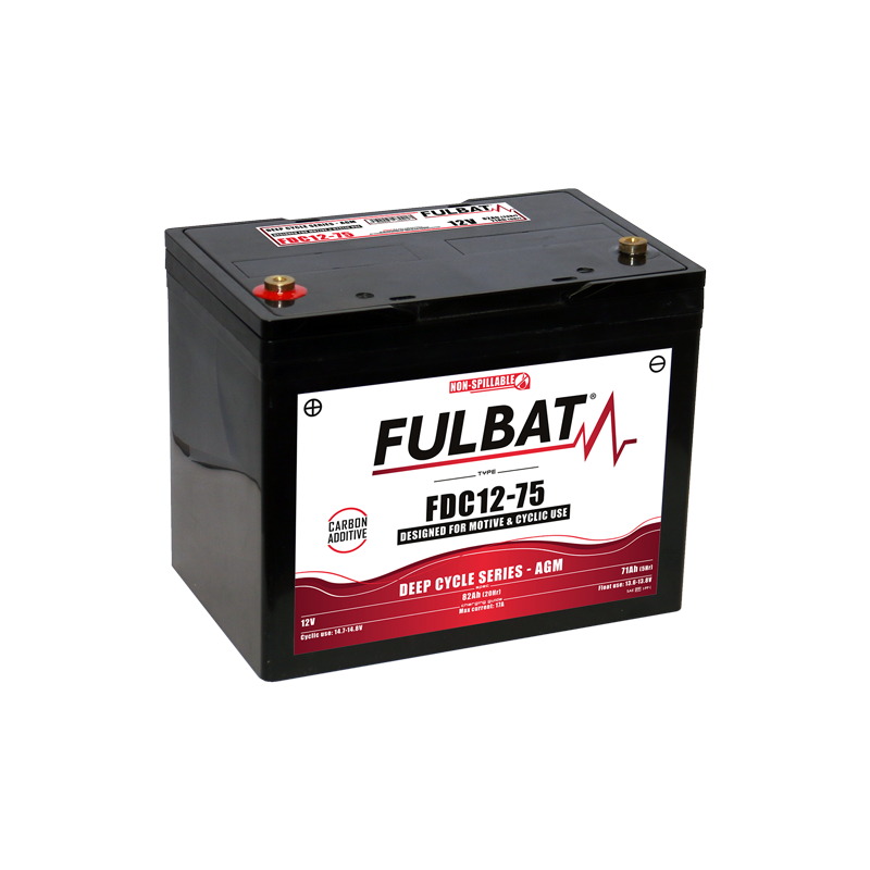Batterie FULBAT FDC12-75 - Deep Cycle AGM Carbone - 12V - 75Ah