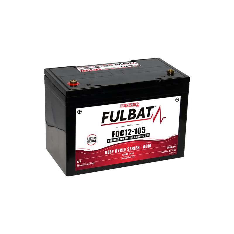 Batterie FULBAT FDC12-105 - Deep Cycle AGM Carbone - 12V - 105Ah