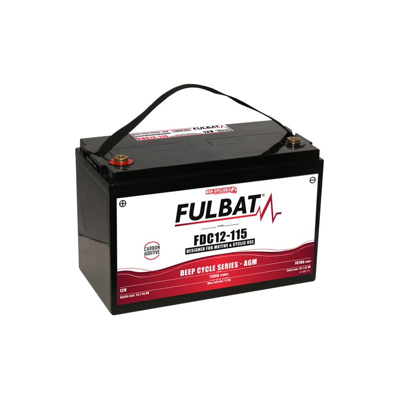 Batterie FULBAT FDC12-115 - Deep Cycle AGM Carbone - 12V - 115Ah