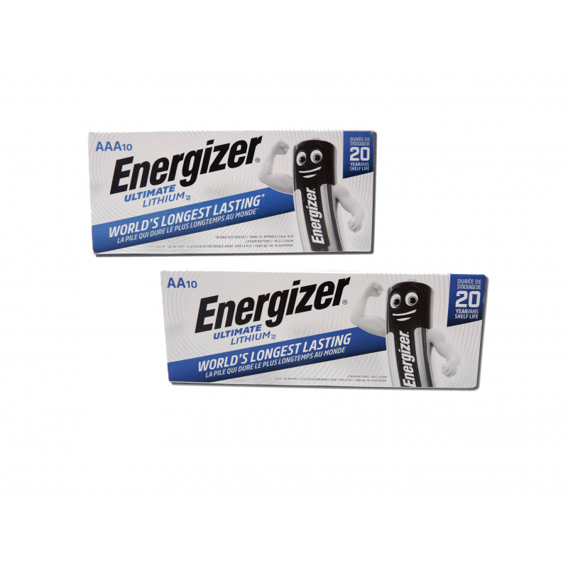 Lot 2 boites de 10 piles L92/L91 - Energizer Ultimate - Lithium Lot 2 boites de 10 piles L92/L91 - Energizer Ultimate - Lithium