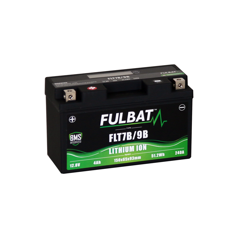Batterie Moto Fulbat - FLT7B/FLT9B - Lithiuim-ion - 12V 4Ah - 240A - Prête à l'emploi - 150x65x93 -