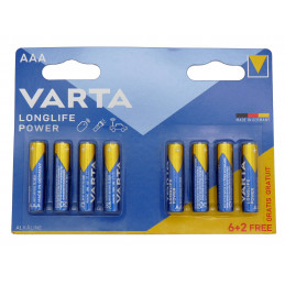 Lot de 2 Blisters de 6 piles + 2 LR03 - AAA - VARTA - High Energy