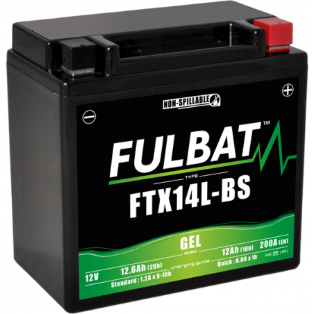 Batterie moto FTX14L-BS FULBAT GEL - 12V - 12.6Ah
