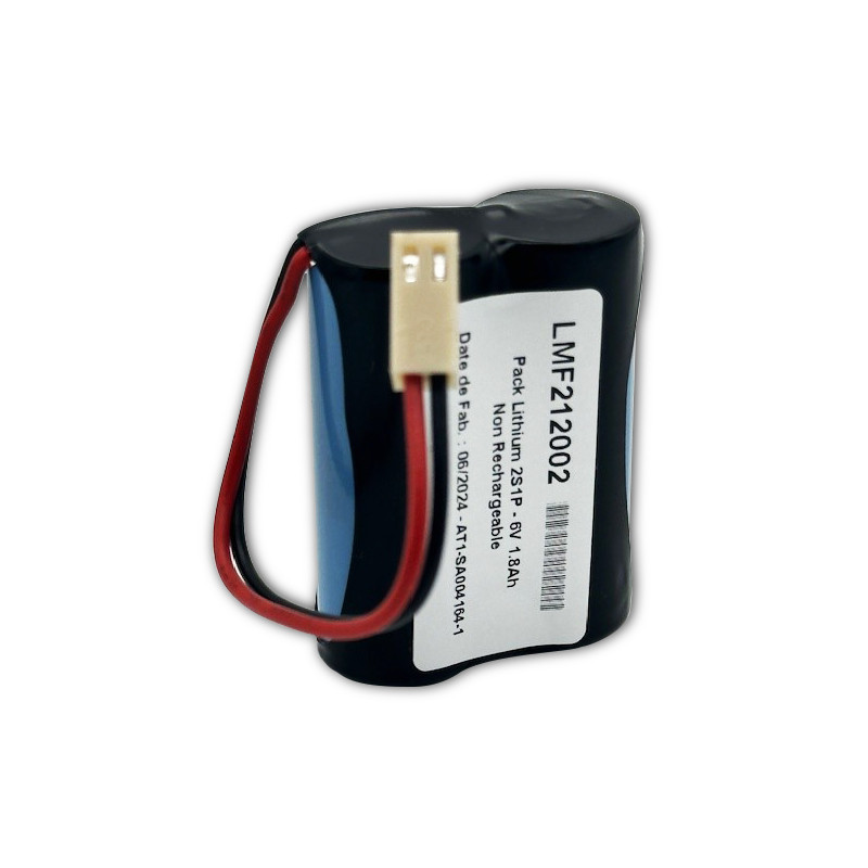 Pack Lithium Fdk CR17450 - BR-A - 2S1P - 6V 2,5Ah + connecteur