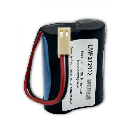 Pack Lithium Fdk CR17450 - BR-A - 2S1P - 6V 2,5Ah + connecteur