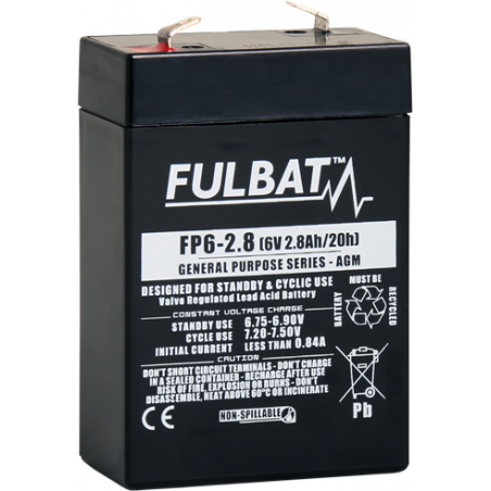 Batterie FULBAT FP6-5 FR - Plomb Standard - 6V - 5Ah - UL94.FR