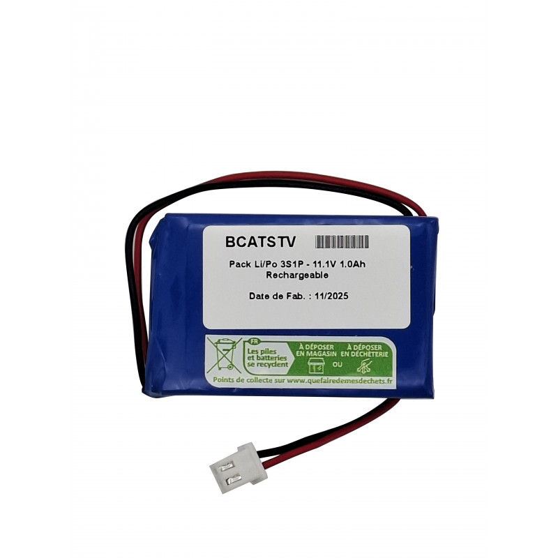 Batterie Compatible - Alarme Atlantic - LiPo - 11,1V 1Ah - PL523450