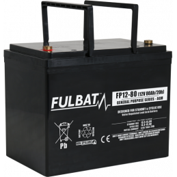 Batterie Plomb Standard 12V 80Ah - FP12-80 - 260x168x210 - Fulbat