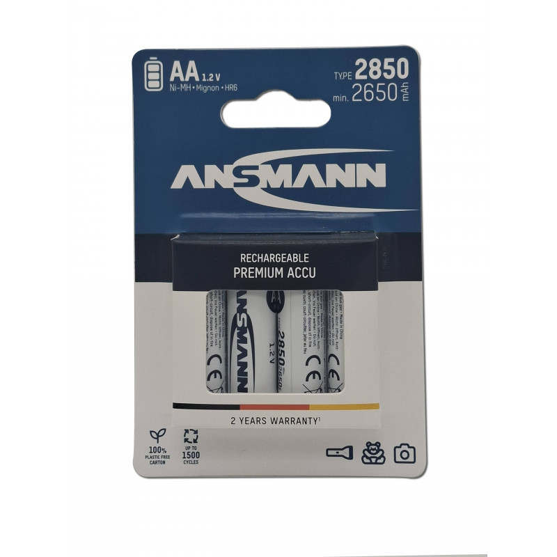 Blister 4 Piles HR06 - AA - ANSMANN - NiMh - 1.5V - 2850mAh