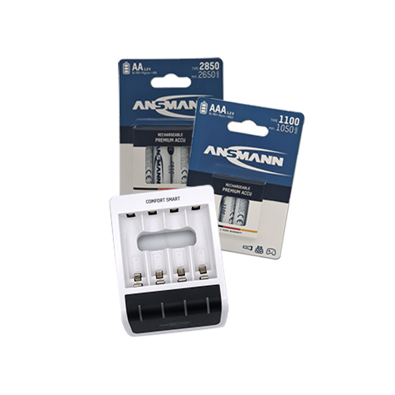 Pack chargeur Ancosmart + piles ansmann HR03 + HR6