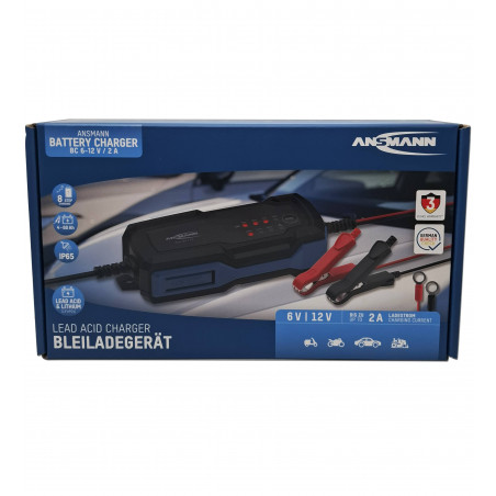 Chargeur ANSMANN BC 6-12 / 2A  - Tension réglable 6V/12V - Pince croco