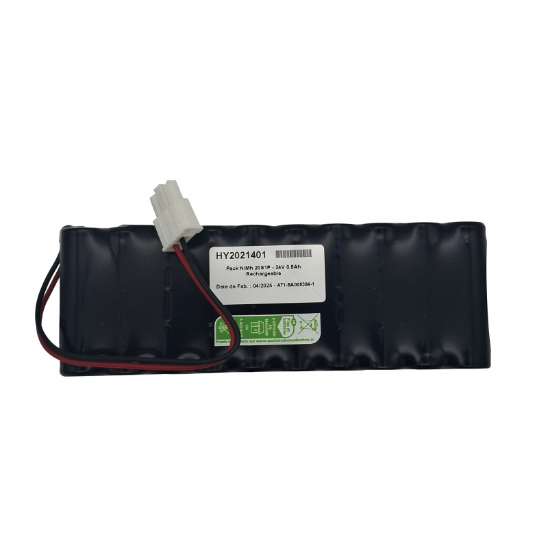 Pack NiMh Yupower AA - 20S1P - 24V 0,8Ah - T2 + connecteur